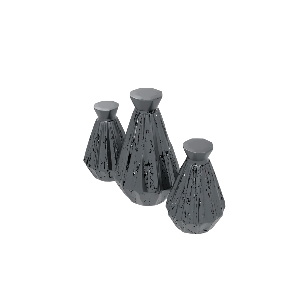 Obsidian Deco Salt And Pepper Cellar Pair