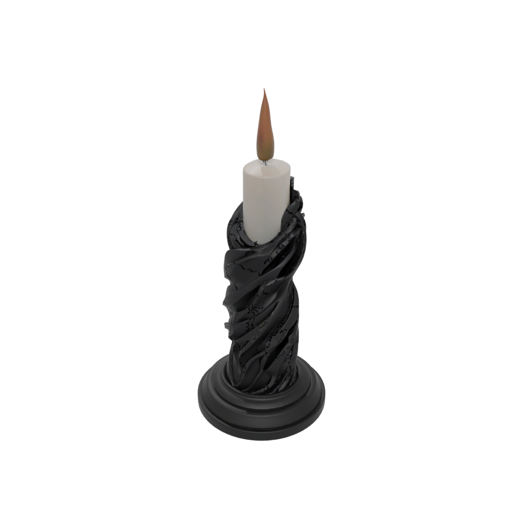 Obsidian Deco Spiral Candle Holder