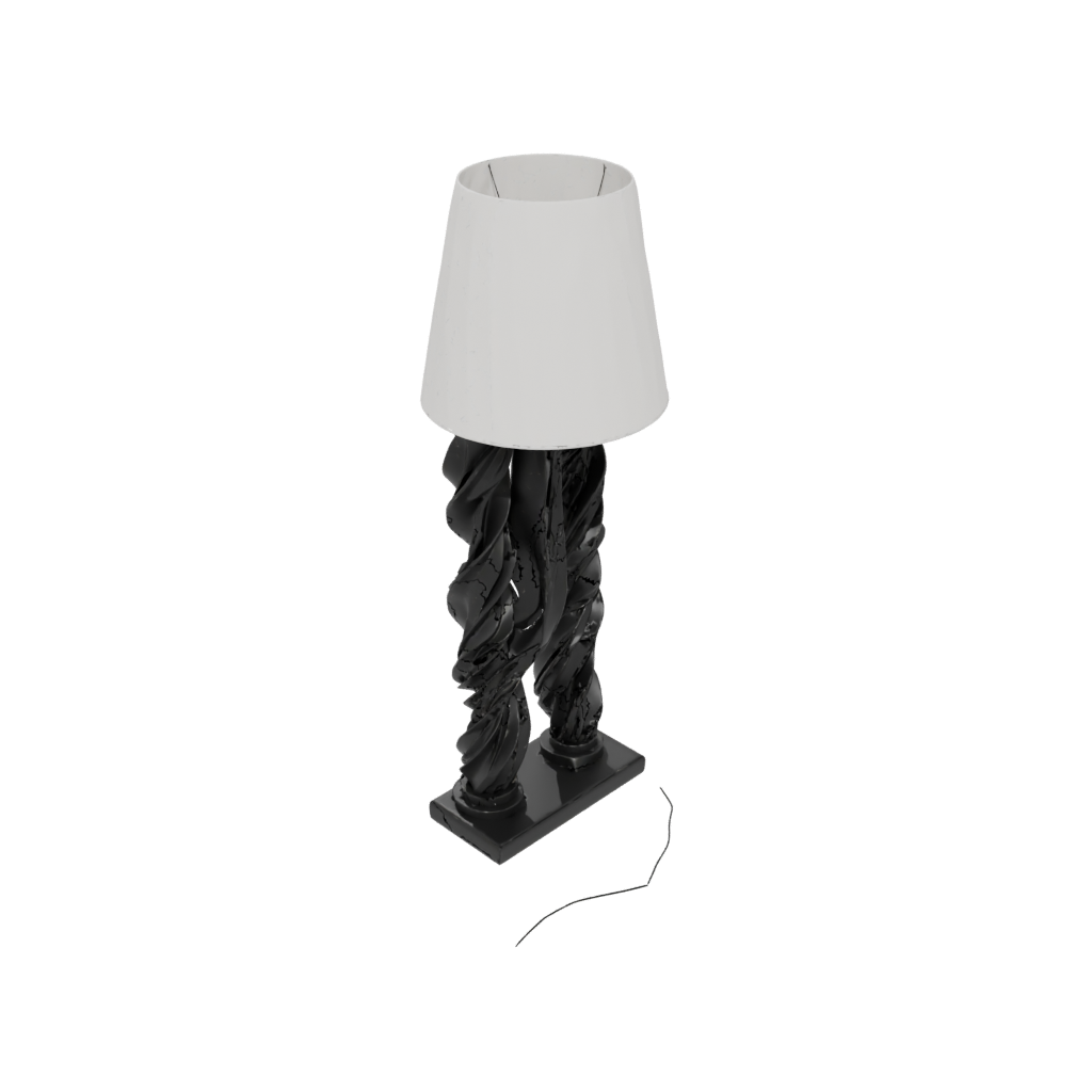 Obsidian Deco Twisted Column Lamp Base