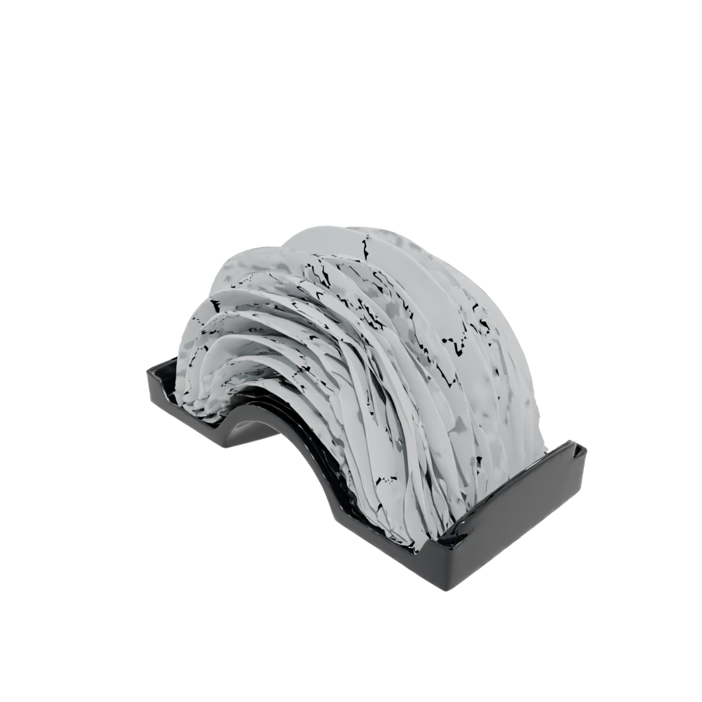 Obsidian Deco Wave-Form Napkin Holder