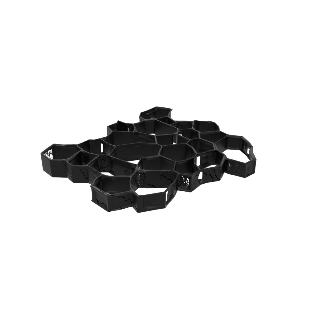 Obsidian Geometric Honeycomb Shelf Module