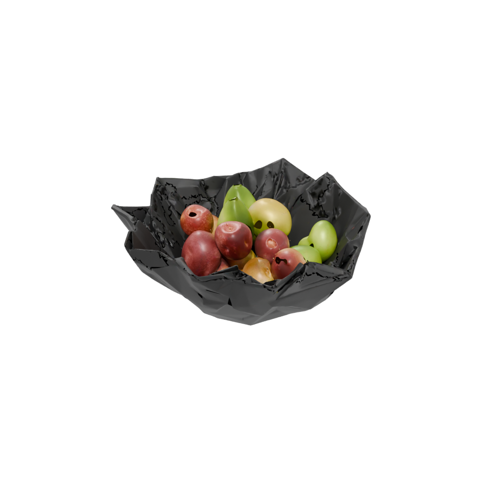 Obsidian Geometric Sculptural Fruit Bowl