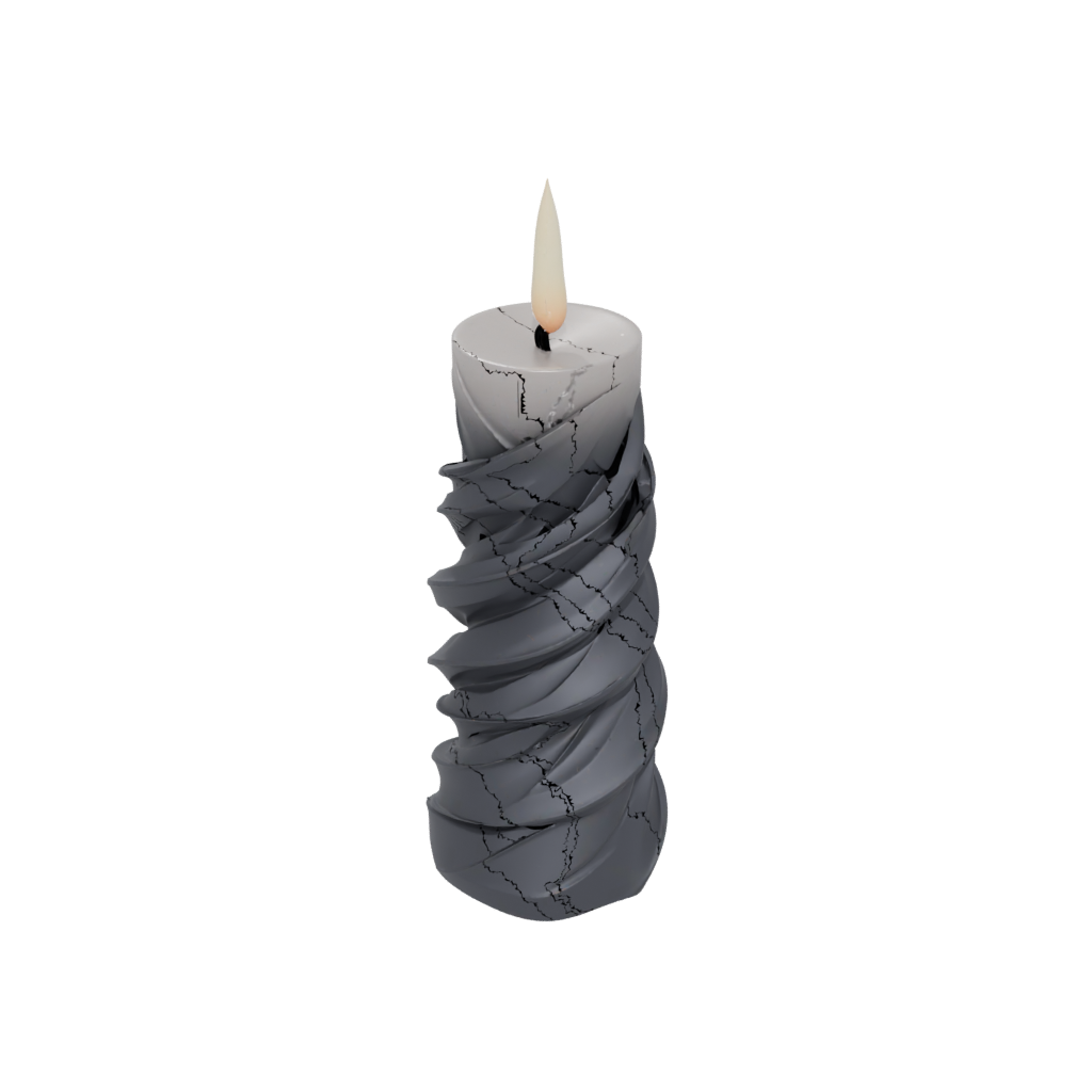 Obsidian Geometric Spiral Candle Holder