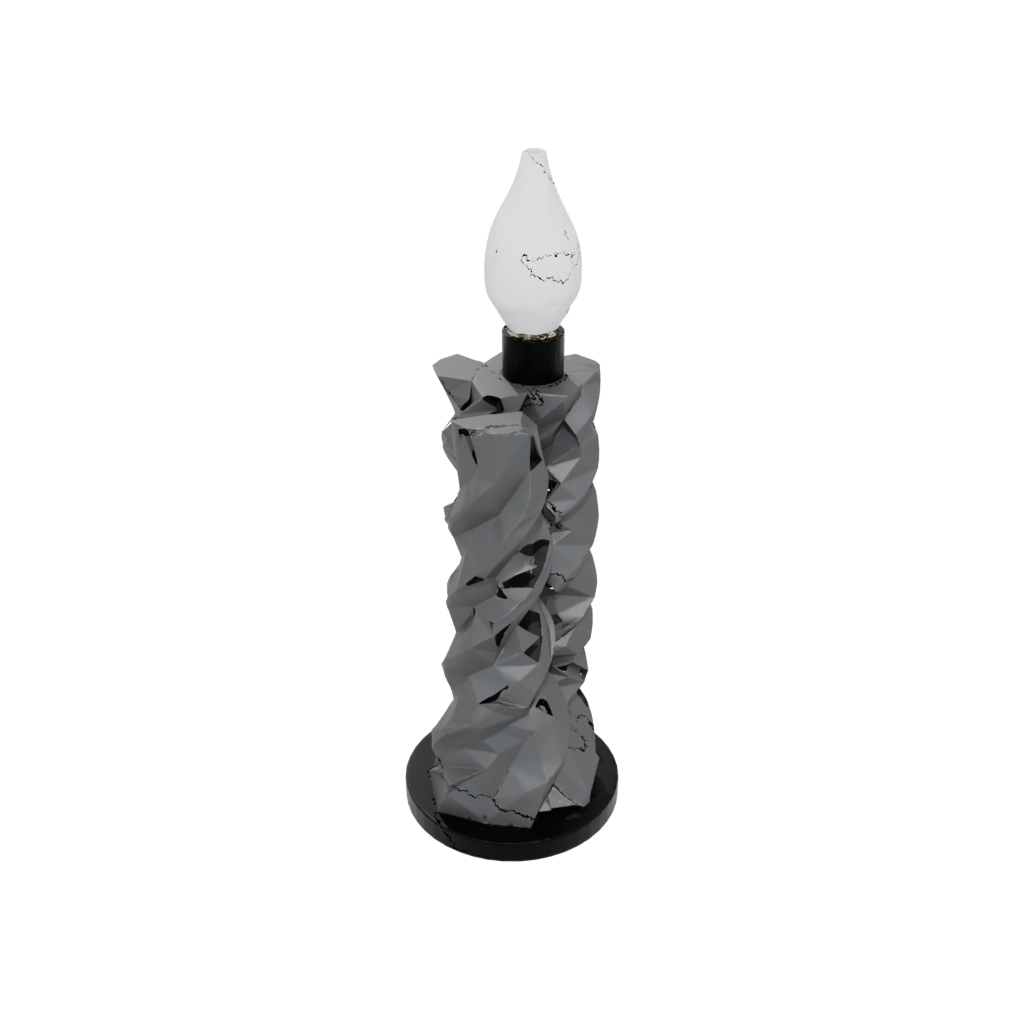 Obsidian Geometric Twisted Column Lamp Base