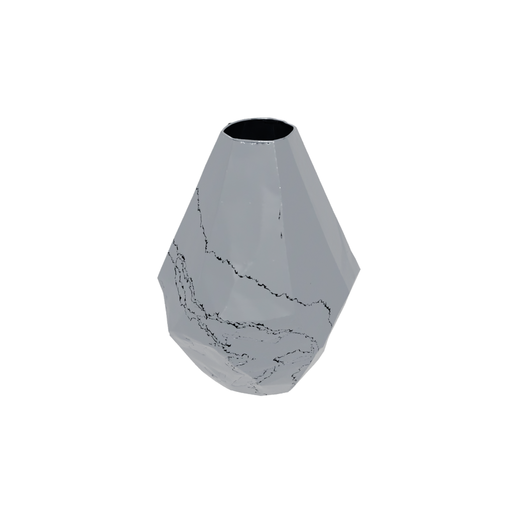 Obsidian Geometric Faceted Vase