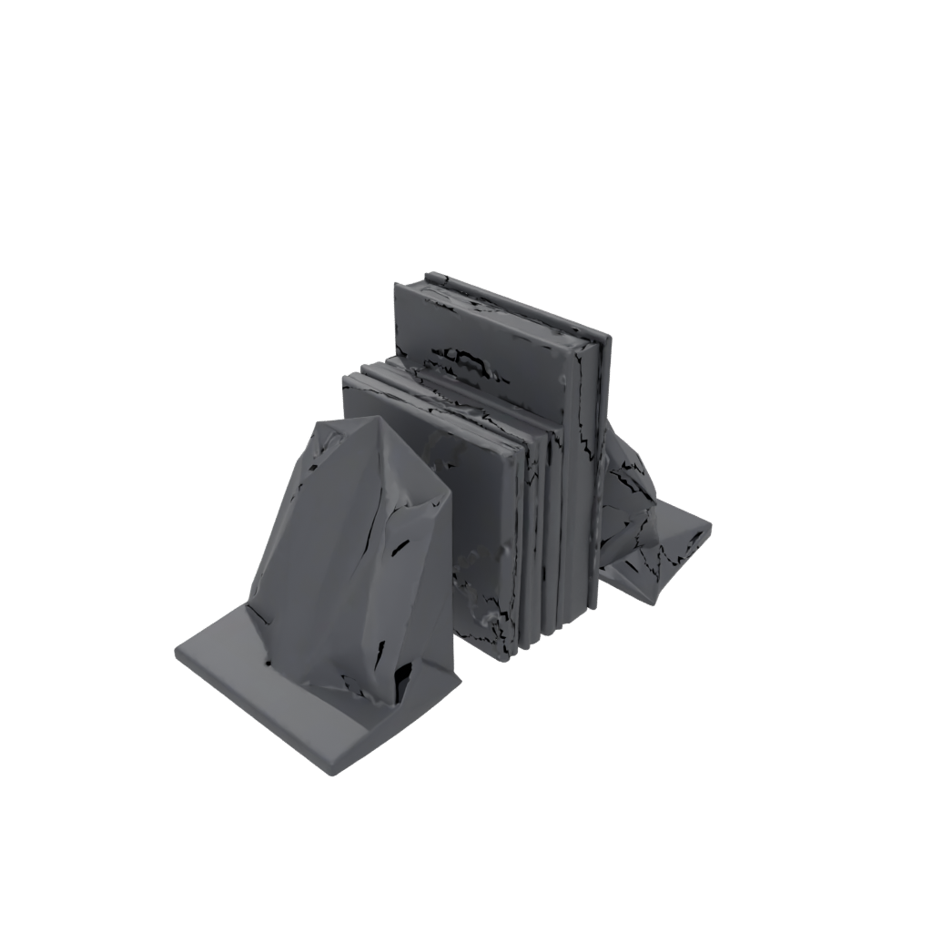 Obsidian Low-Poly Bookend Pair