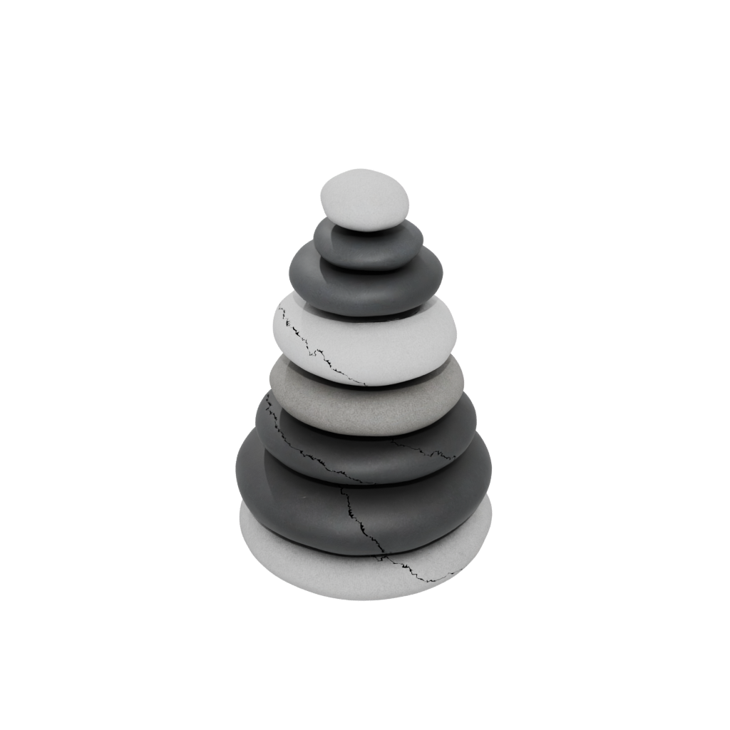 Obsidian Pebble Stacking Sculpture