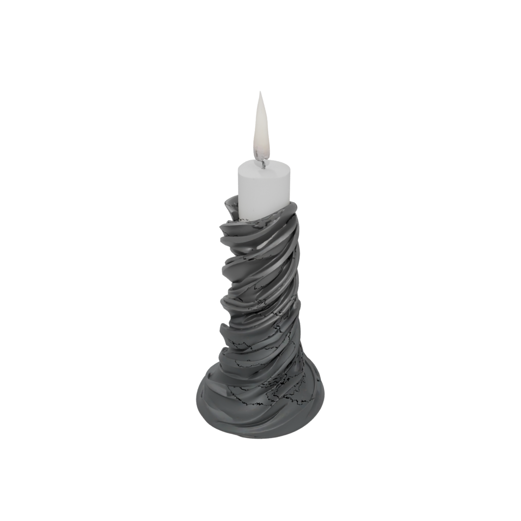 Obsidian Spiral Candle Holder