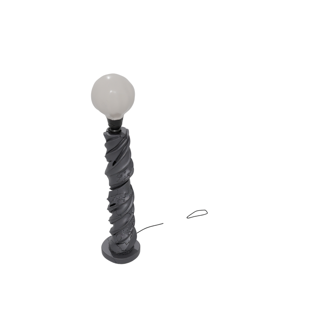 Obsidian Twisted Column Lamp Base
