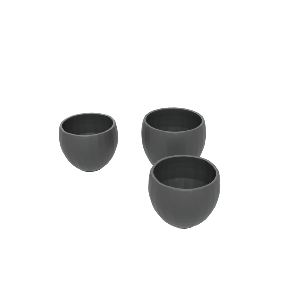 Obsidian Organic Egg Cup Set