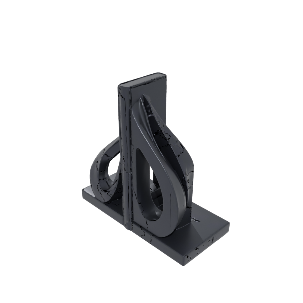 Obsidian Organic Geometric Bookends