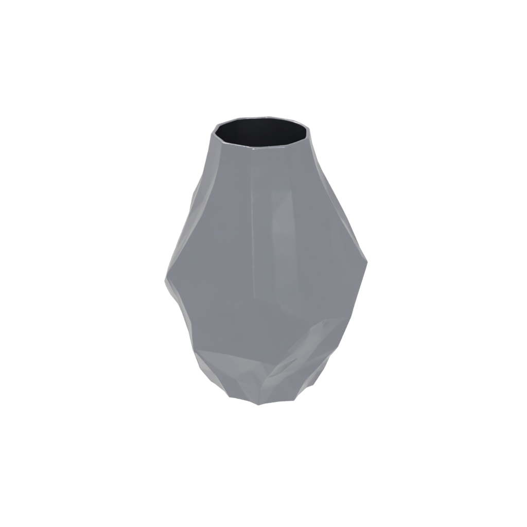 Obsidian Organic Geometric Faceted Vase