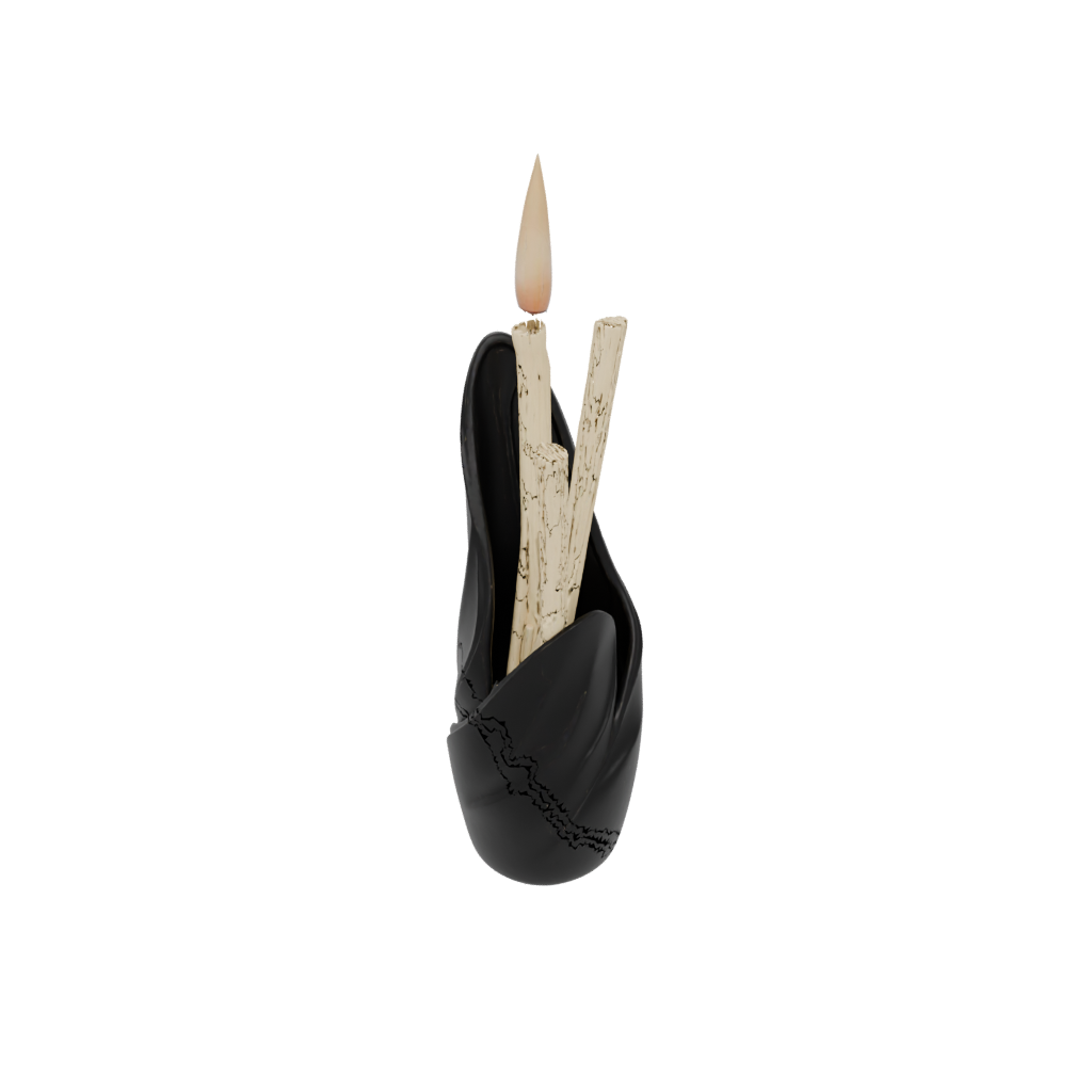 Obsidian Organic Matchstick Holder