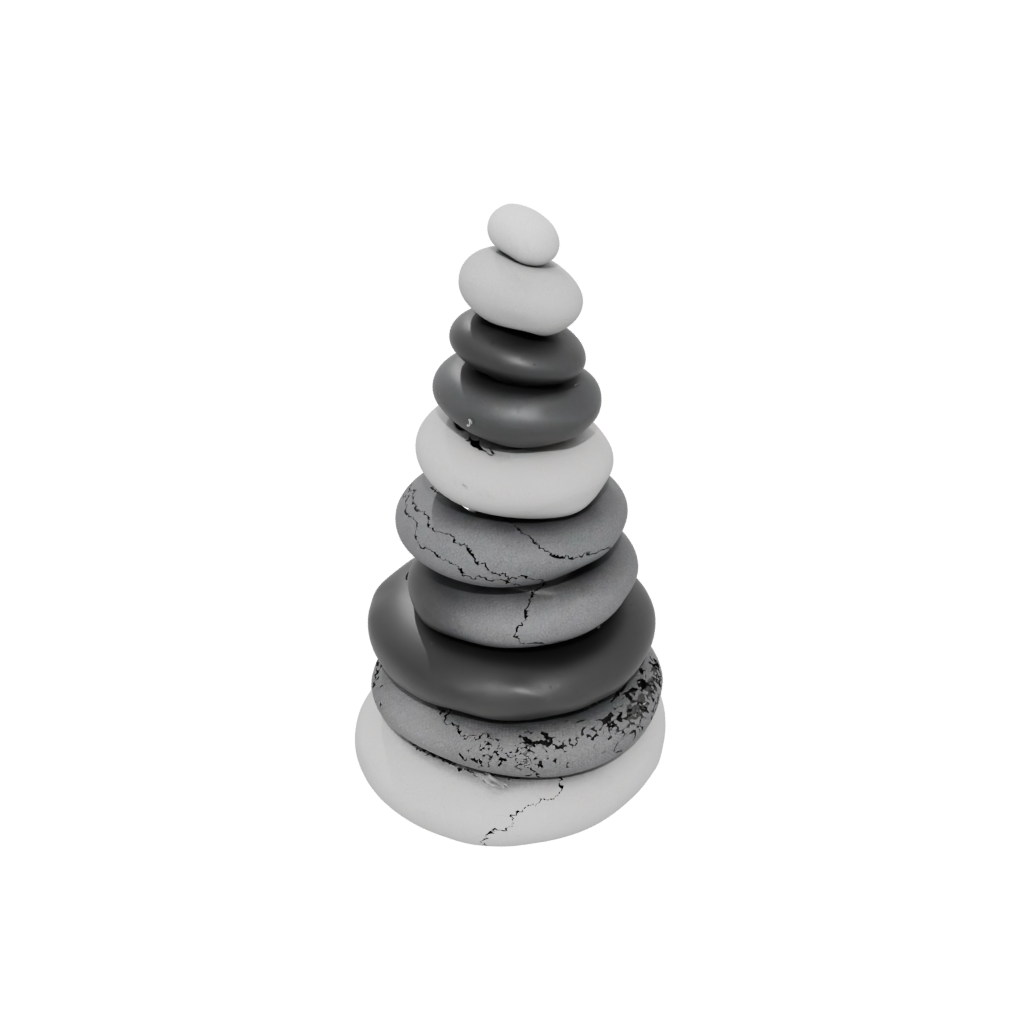 Obsidian Organic Pebble Stacking Sculpture