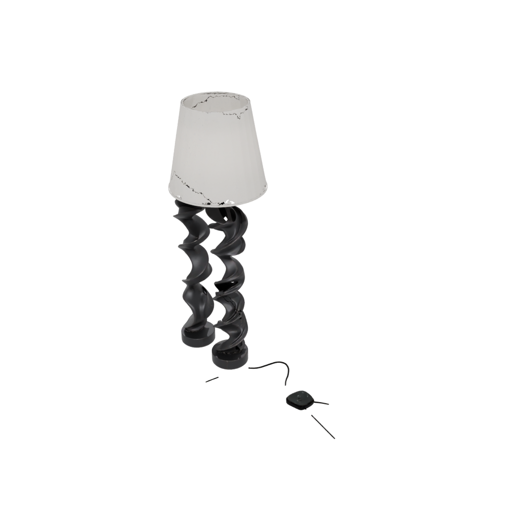 Obsidian Organic Twisted Column Lamp Base
