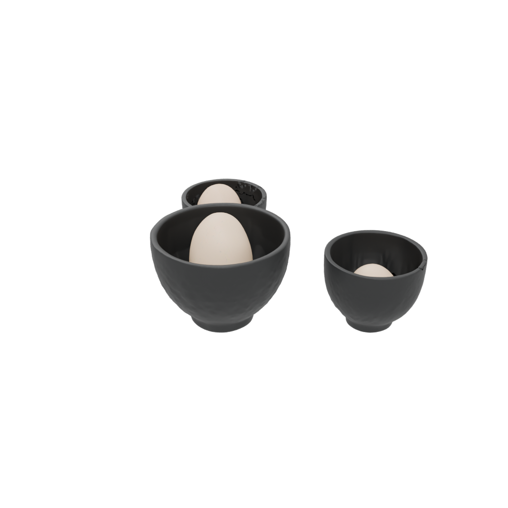 Obsidian Rustic Egg Cup Set