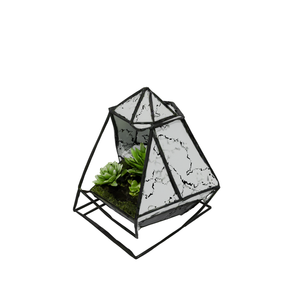 Obsidian Rustic Geometric Terrarium Frame
