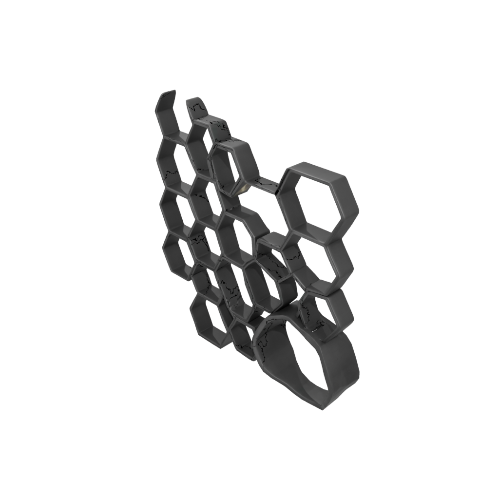 Obsidian Rustic Honeycomb Shelf Module
