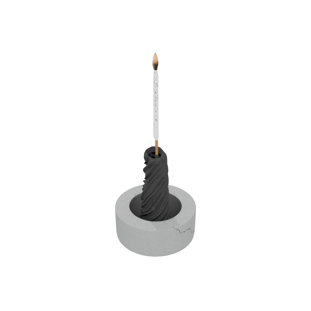 Obsidian Rustic Incense Holder Spiral