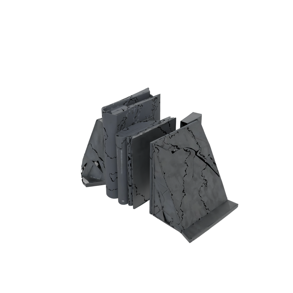 Obsidian Rustic Low-Poly Bookend Pair