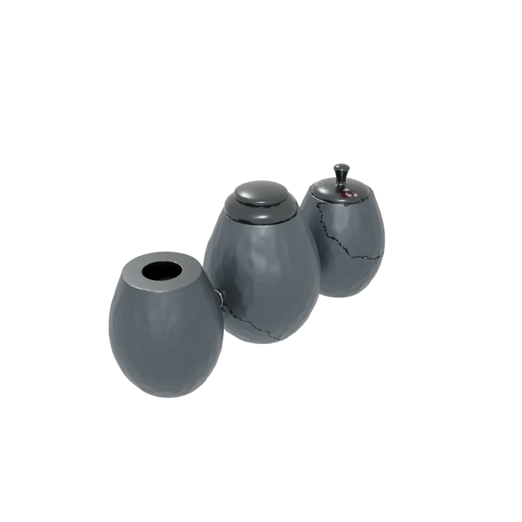 Obsidian Rustic Salt And Pepper Cellar Pair