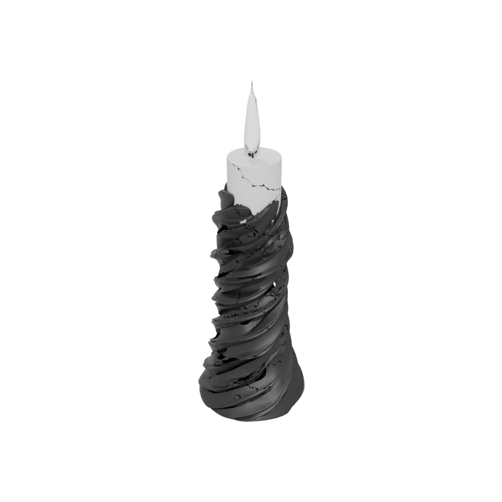 Obsidian Rustic Spiral Candle Holder