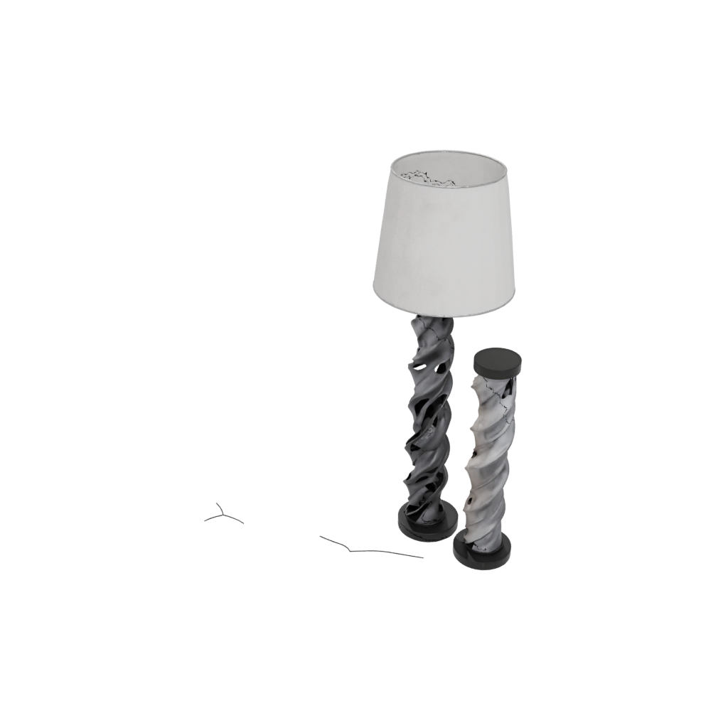 Obsidian Rustic Twisted Column Lamp Base