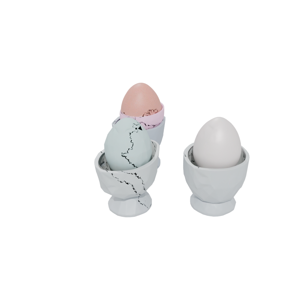Pastel Geometric Egg Cup Set