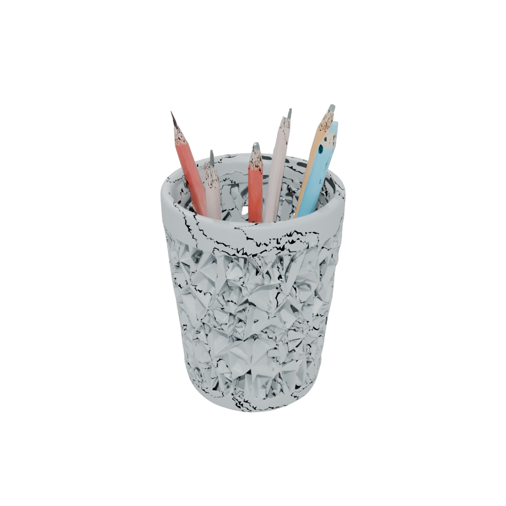 Pastel Geometric Lattice Pencil Cup