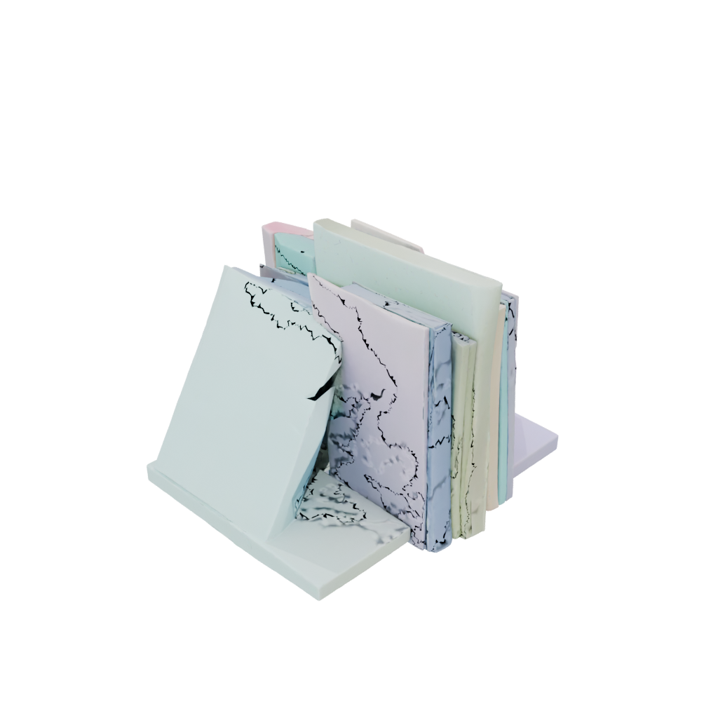 Pastel Geometric Low-Poly Bookend Pair