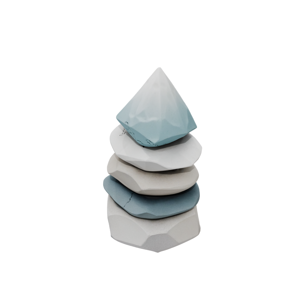 Pastel Geometric Pebble Stacking Sculpture