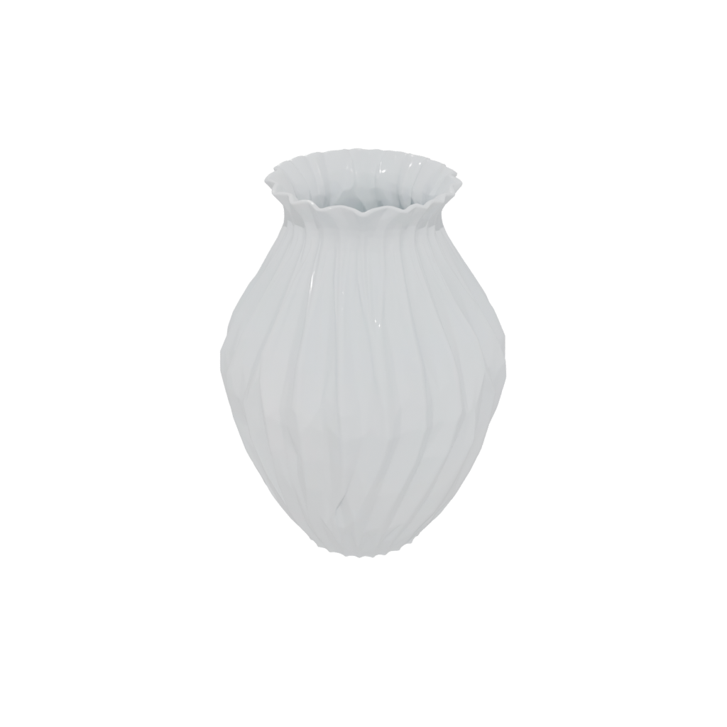 Pastel Geometric Vase With Twisted Ribs