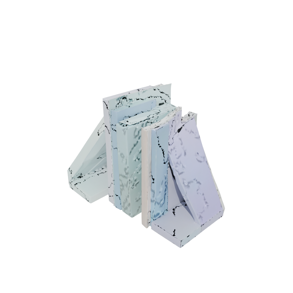 Pastel Low-Poly Bookend Pair
