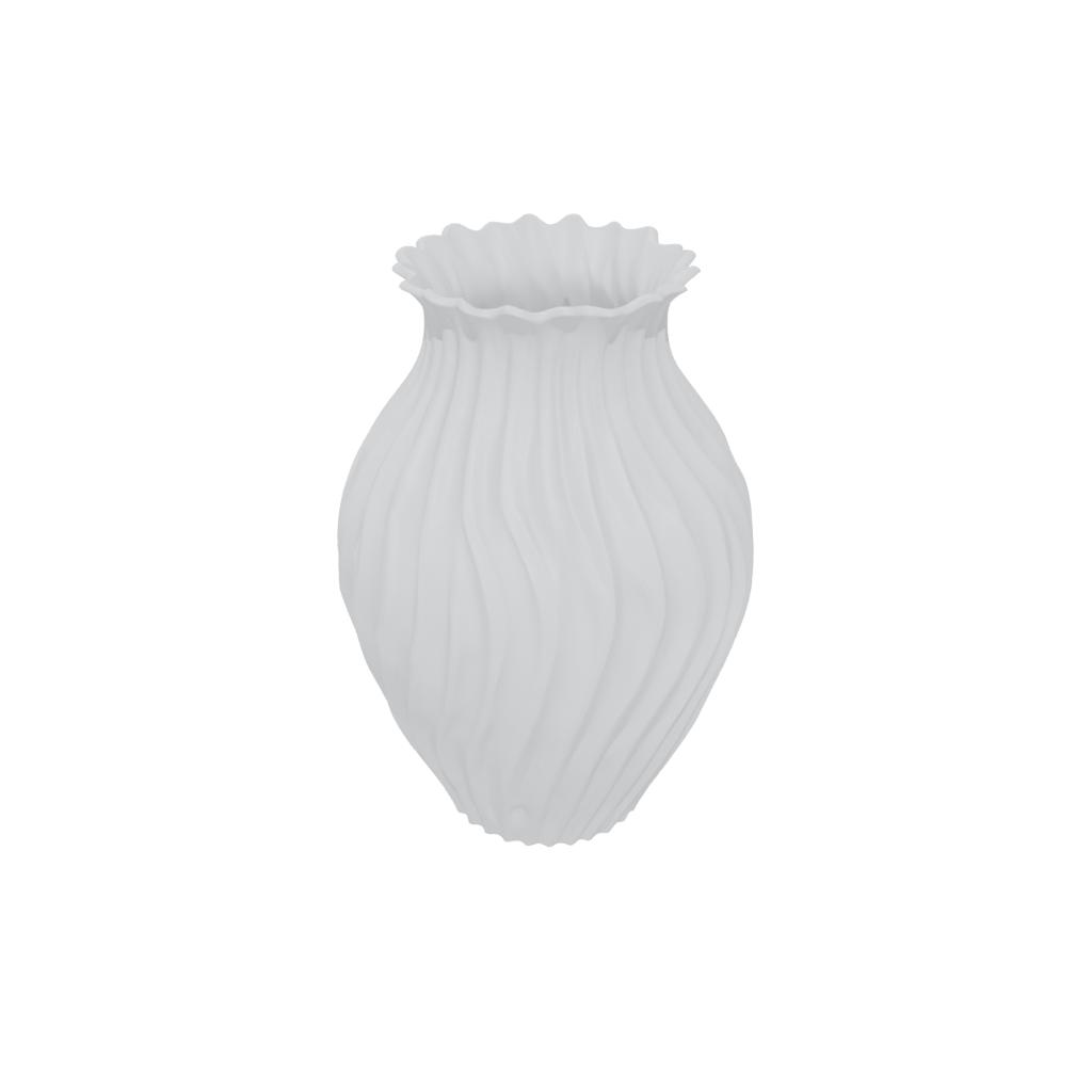 Pastel Vase With Twisted Ribs