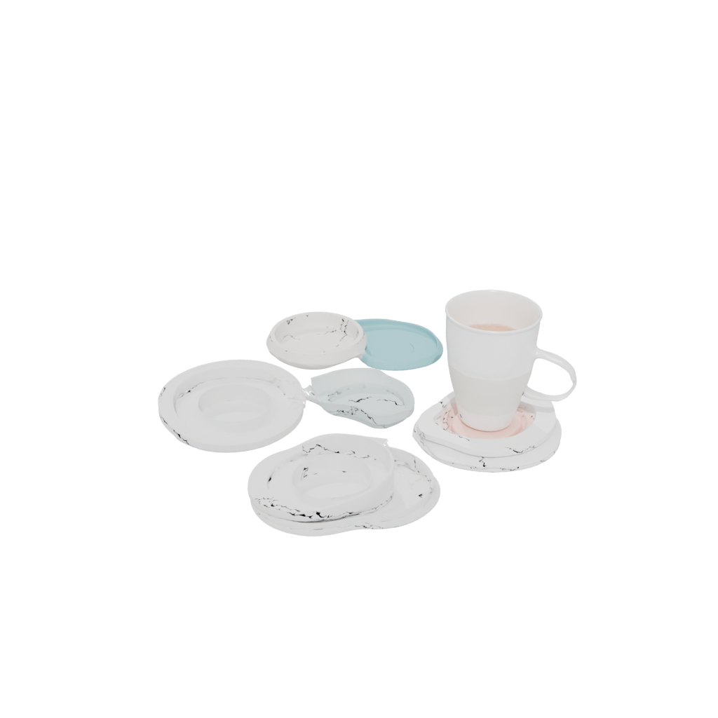 Pastel Organic Coaster Set Holder