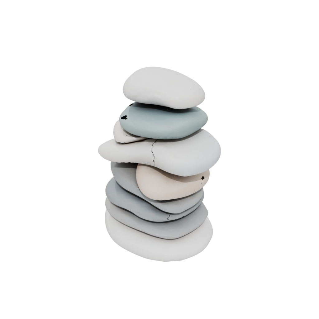 Pastel Organic Pebble Stacking Sculpture