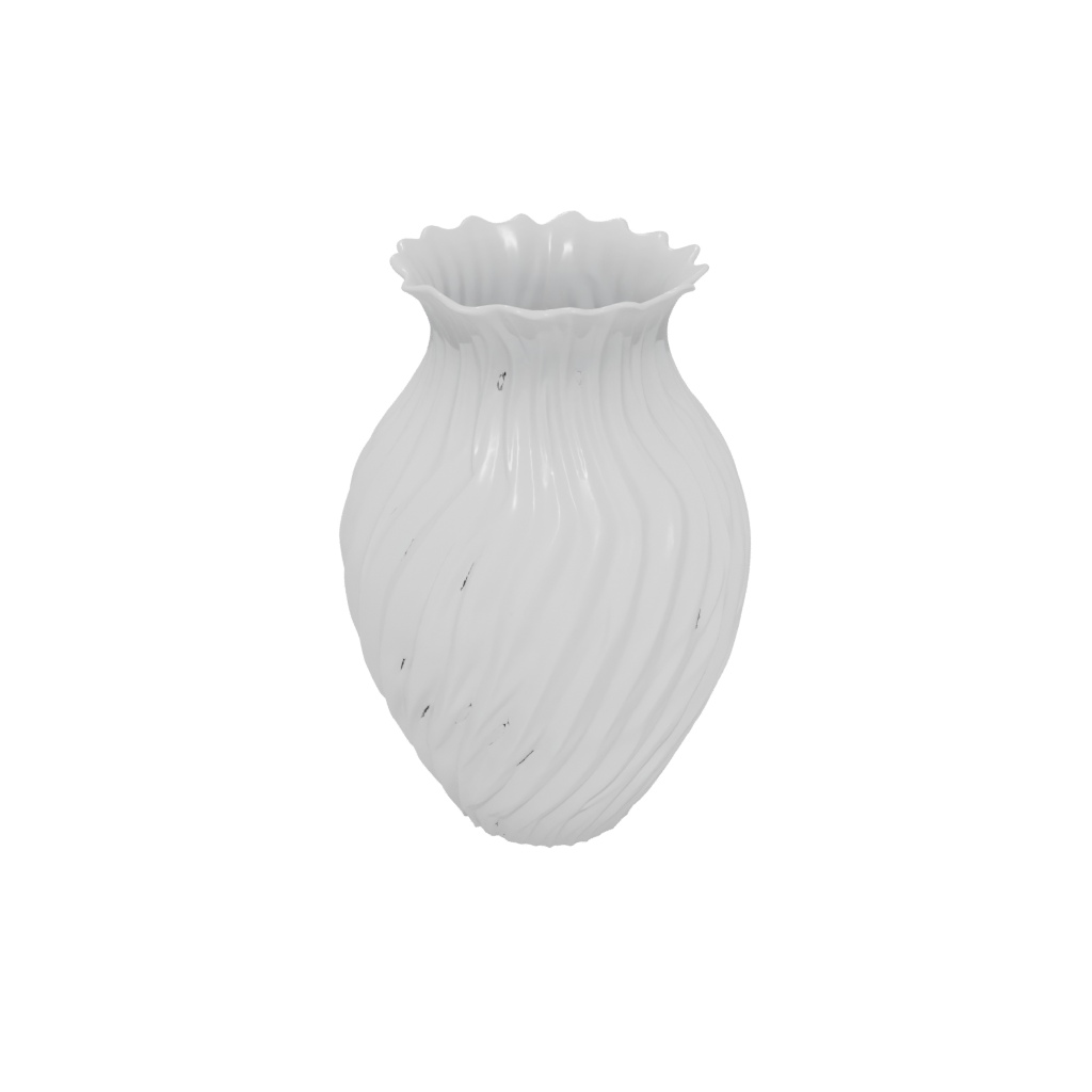 Pastel Organic Vase With Twisted Ribs