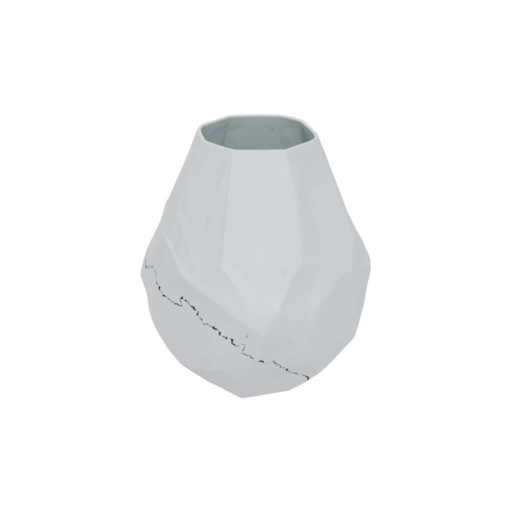 Pastel Rustic Geometric Faceted Vase