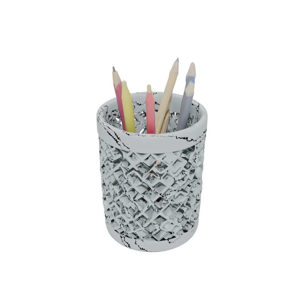 Pastel Rustic Lattice Pencil Cup