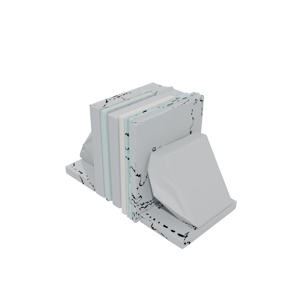 Pastel Rustic Low-Poly Bookend Pair
