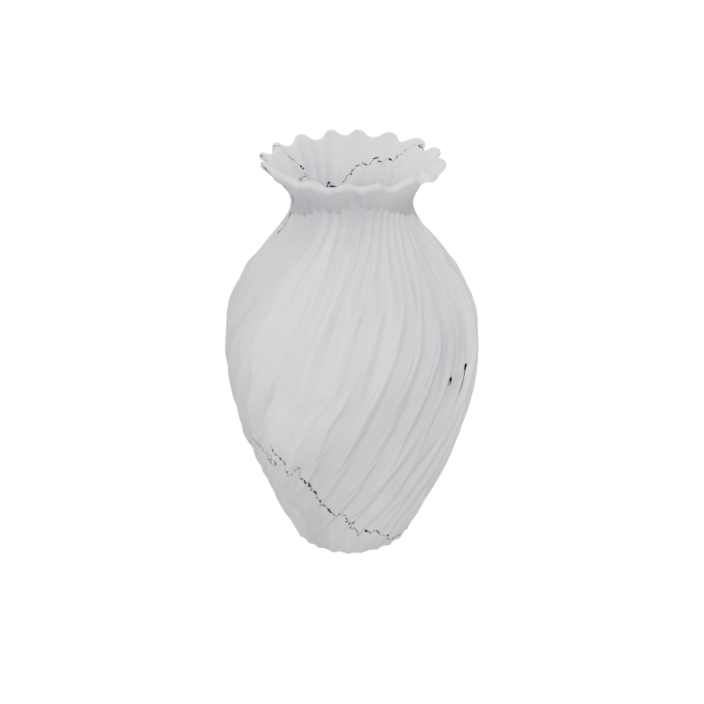 Pastel Rustic Vase With Twisted Ribs