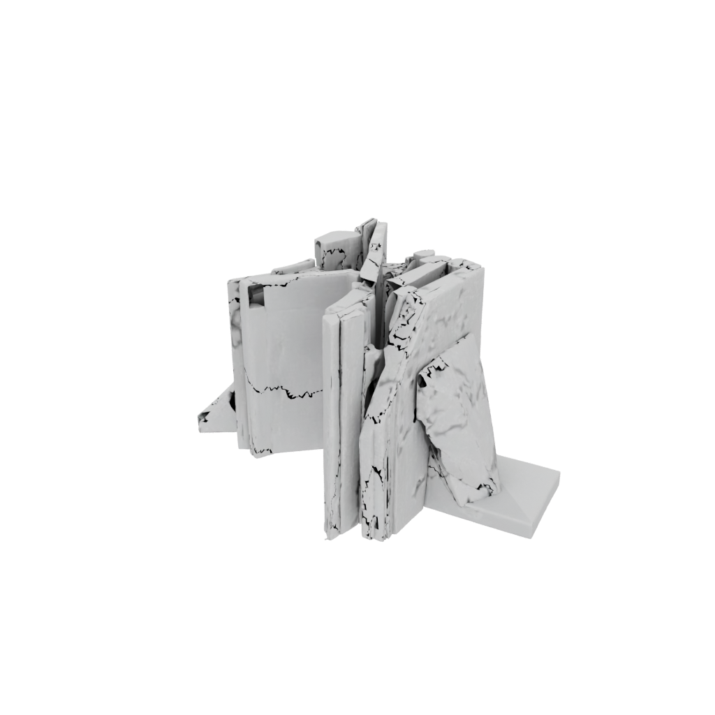 Rustic Low-Poly Bookend Pair