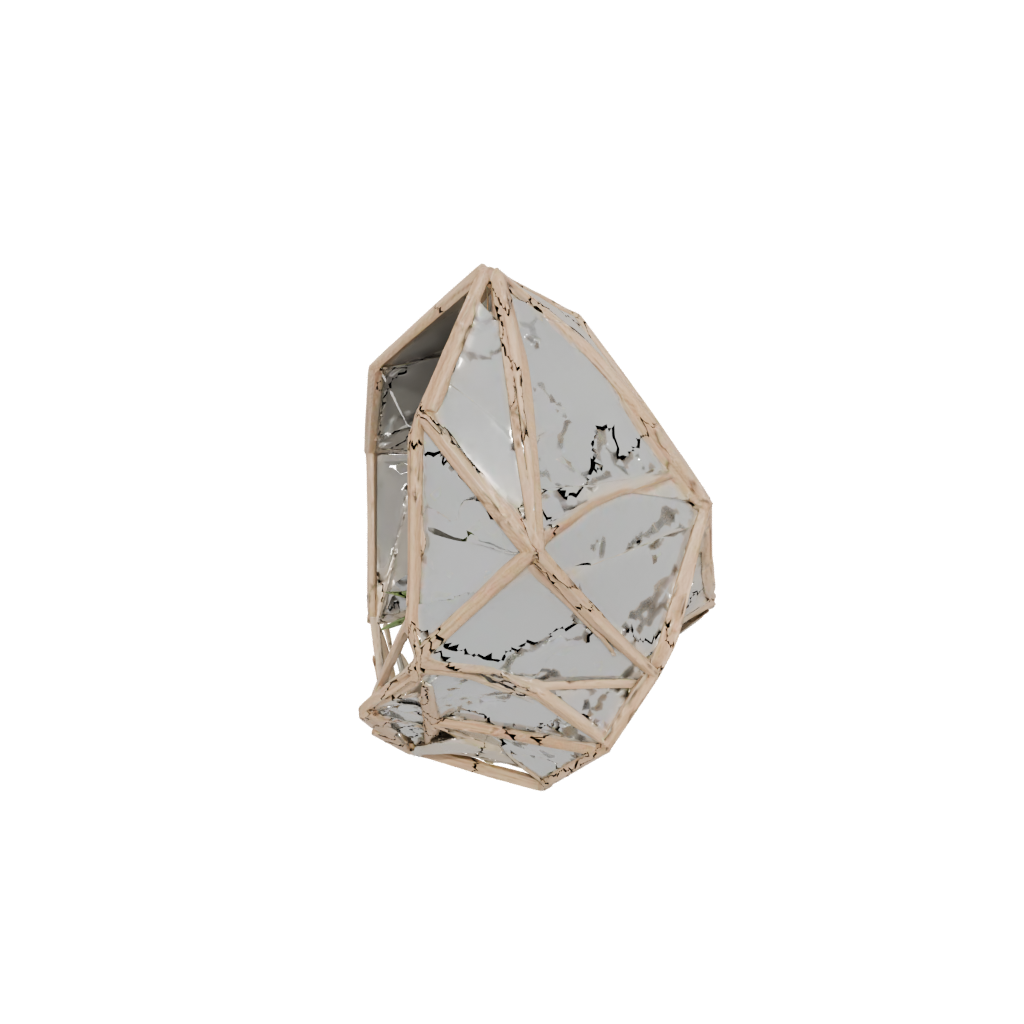 Woodgrain Deco Geometric Terrarium Frame