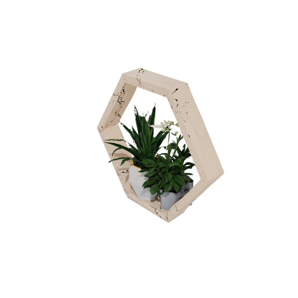 Woodgrain Deco Hexagon Wall Planter
