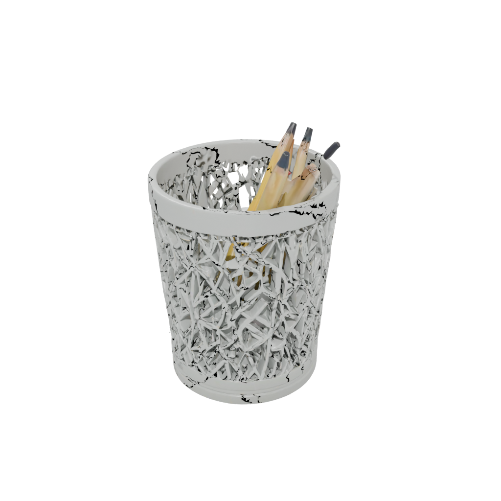 Woodgrain Deco Lattice Pencil Cup