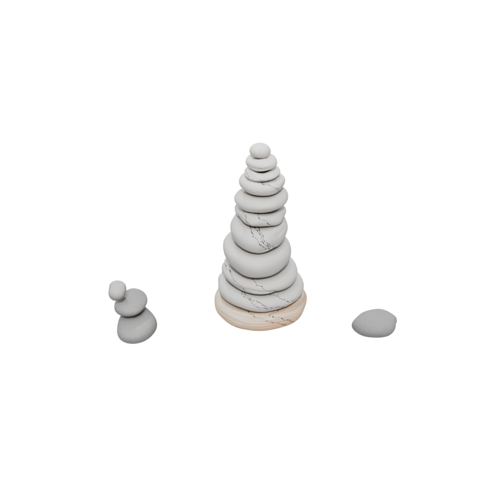 Woodgrain Deco Pebble Stacking Sculpture
