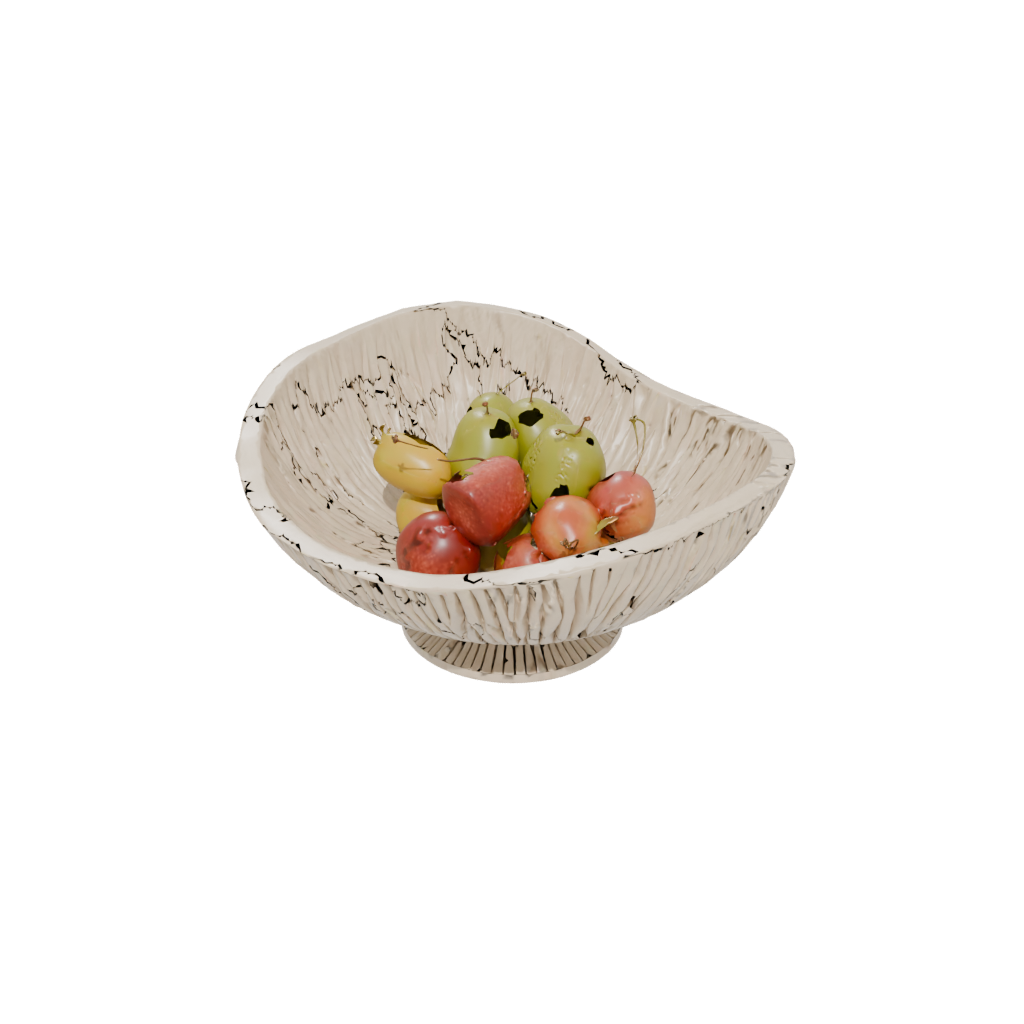 Woodgrain Deco Sculptural Fruit Bowl