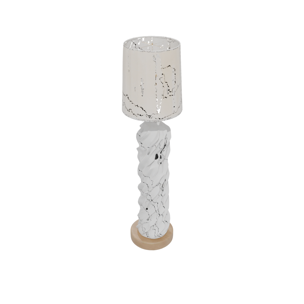 Woodgrain Deco Twisted Column Lamp Base