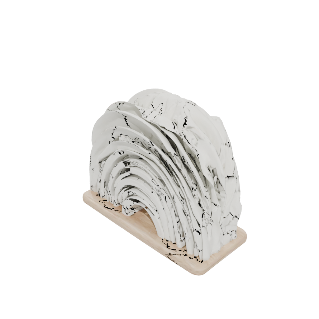 Woodgrain Deco Wave-Form Napkin Holder