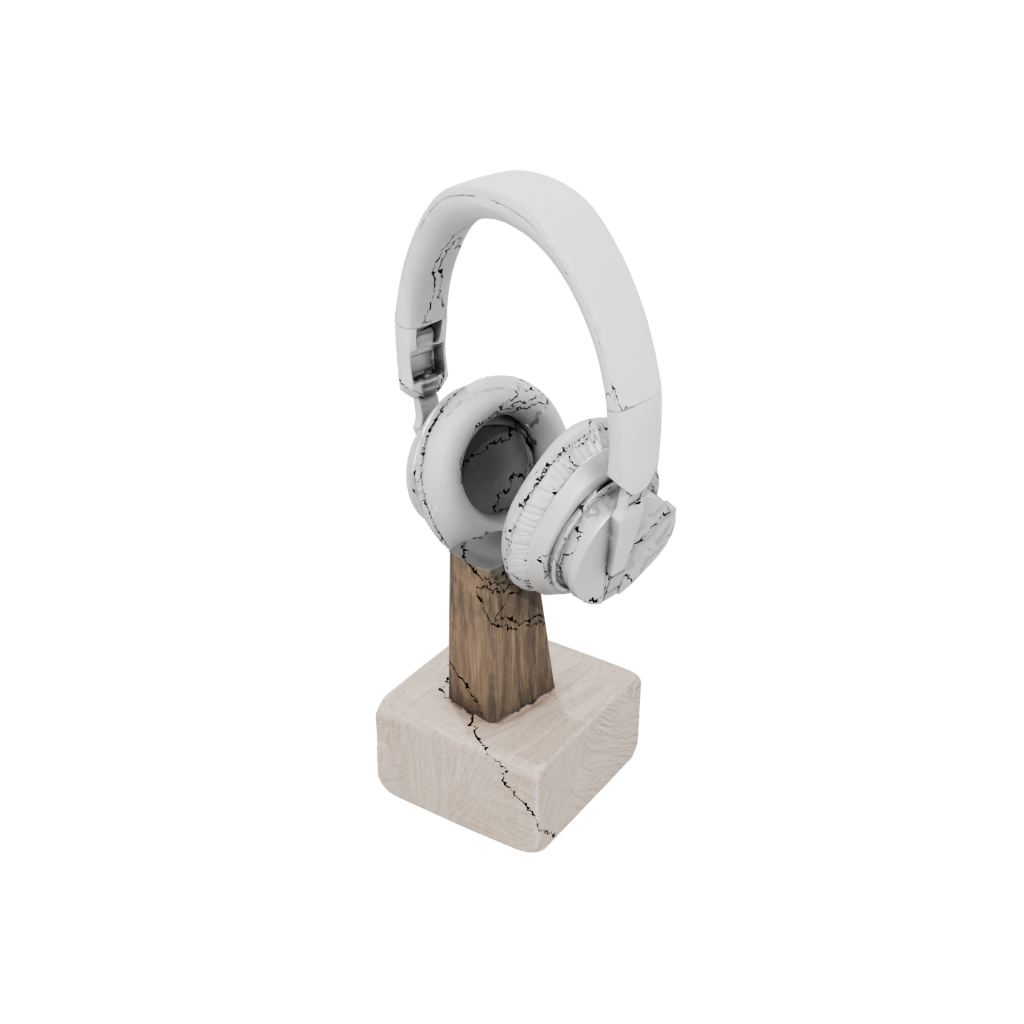 Woodgrain Geometric Earbud Stand